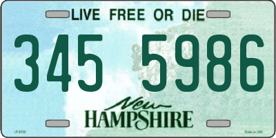 NH license plate 3455986