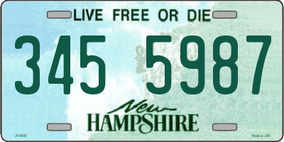NH license plate 3455987