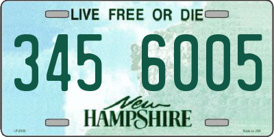 NH license plate 3456005