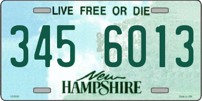 NH license plate 3456013