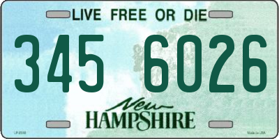 NH license plate 3456026