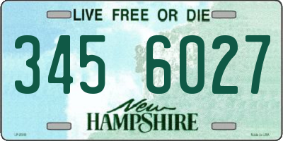 NH license plate 3456027