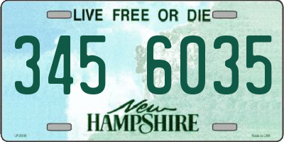 NH license plate 3456035