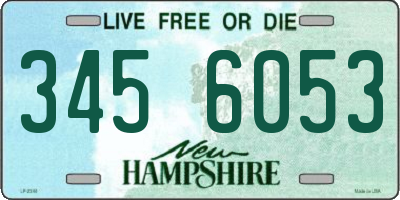 NH license plate 3456053