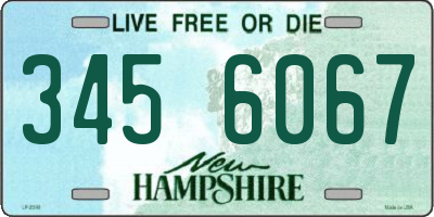 NH license plate 3456067