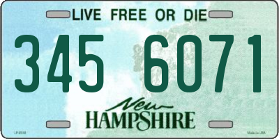 NH license plate 3456071