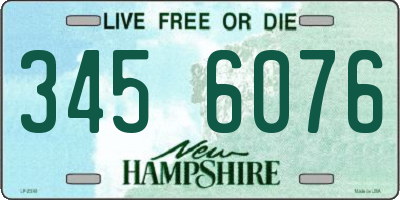 NH license plate 3456076