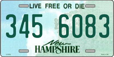 NH license plate 3456083