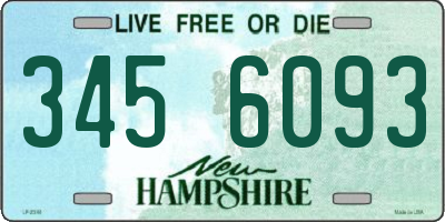 NH license plate 3456093