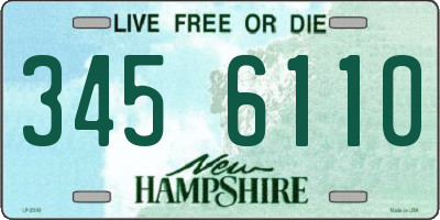 NH license plate 3456110