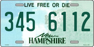 NH license plate 3456112