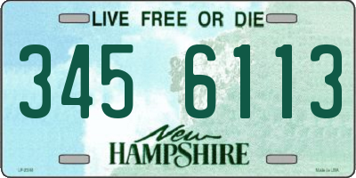 NH license plate 3456113