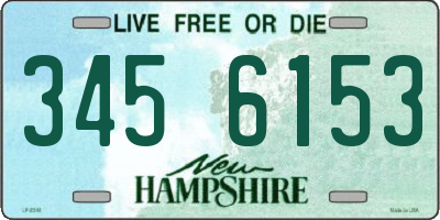 NH license plate 3456153