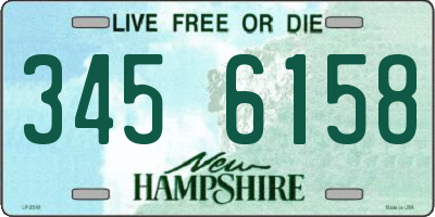 NH license plate 3456158