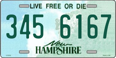 NH license plate 3456167