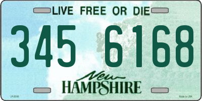 NH license plate 3456168