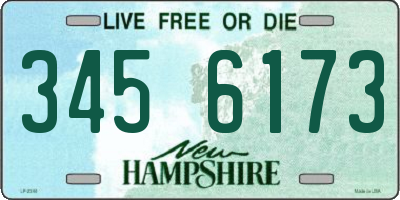 NH license plate 3456173