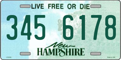 NH license plate 3456178
