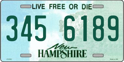 NH license plate 3456189