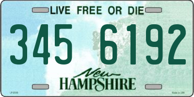 NH license plate 3456192