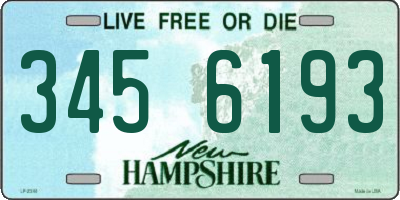 NH license plate 3456193
