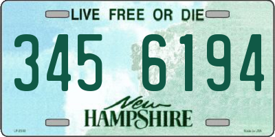 NH license plate 3456194