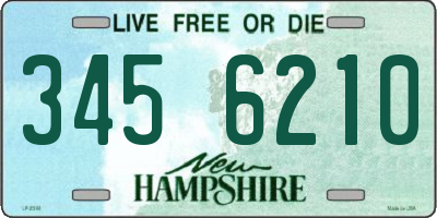 NH license plate 3456210