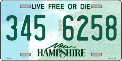 NH license plate 3456258