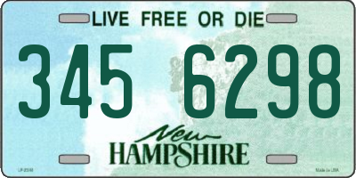 NH license plate 3456298