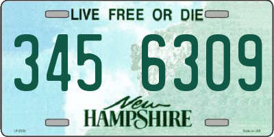 NH license plate 3456309