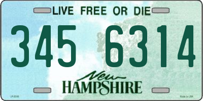 NH license plate 3456314