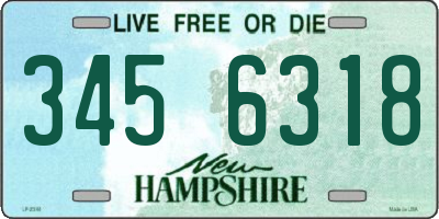 NH license plate 3456318