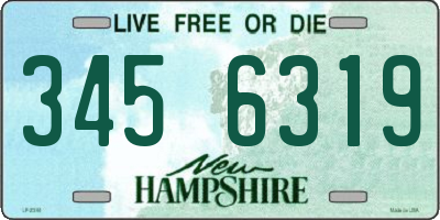 NH license plate 3456319