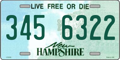 NH license plate 3456322