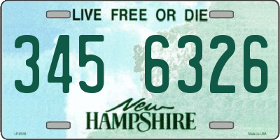 NH license plate 3456326
