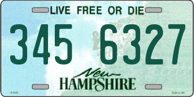NH license plate 3456327