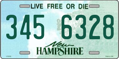 NH license plate 3456328