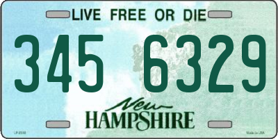 NH license plate 3456329