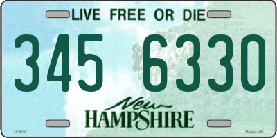 NH license plate 3456330