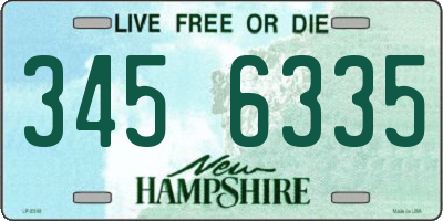 NH license plate 3456335