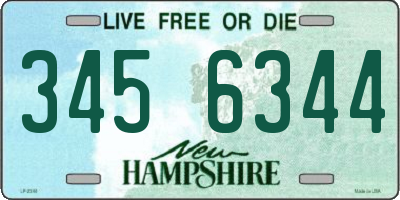 NH license plate 3456344