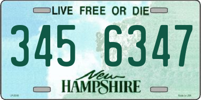 NH license plate 3456347
