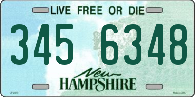 NH license plate 3456348