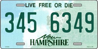 NH license plate 3456349