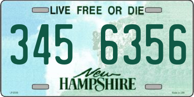 NH license plate 3456356