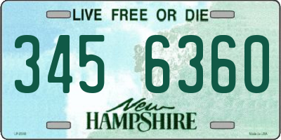 NH license plate 3456360