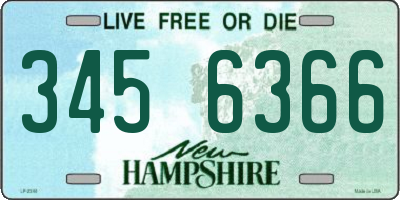 NH license plate 3456366