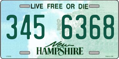 NH license plate 3456368