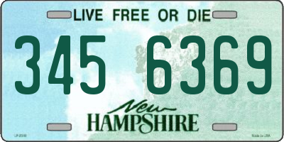 NH license plate 3456369