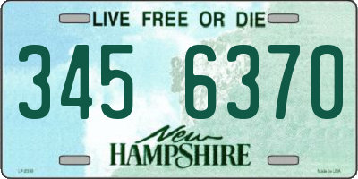 NH license plate 3456370